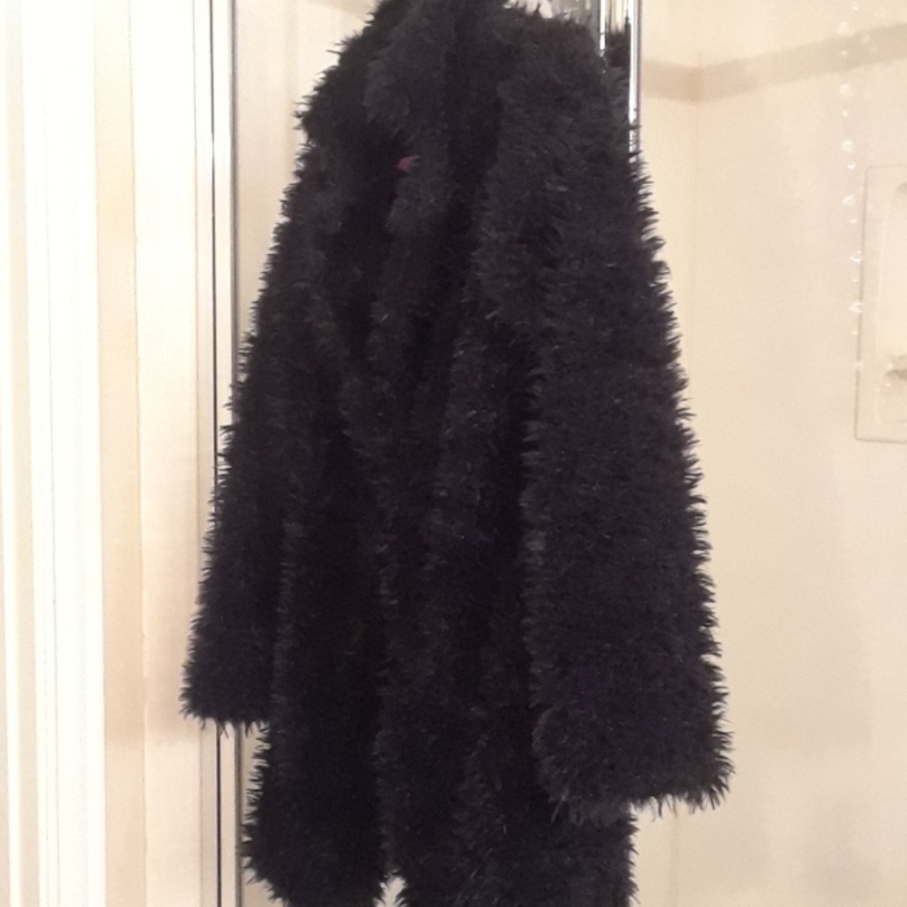 Faux fur Shag open front Jacket - Picture 6 of 8